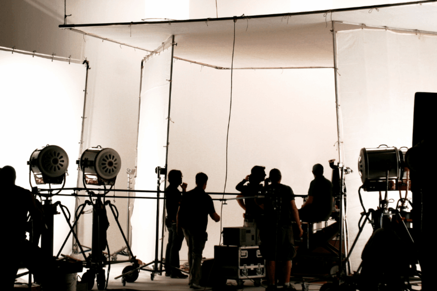 Large production behind the scenes product shoot