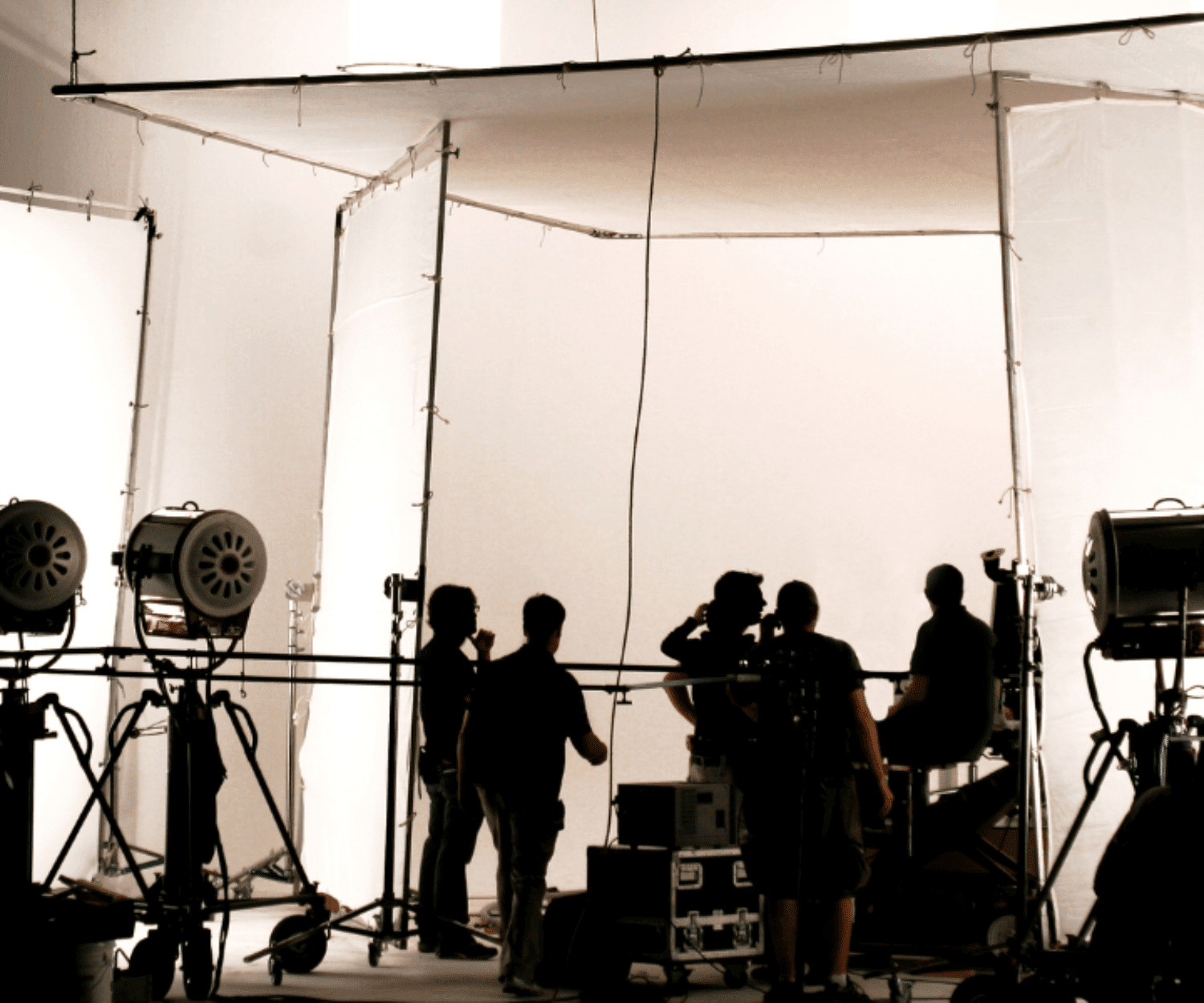 Large production behind the scenes product shoot