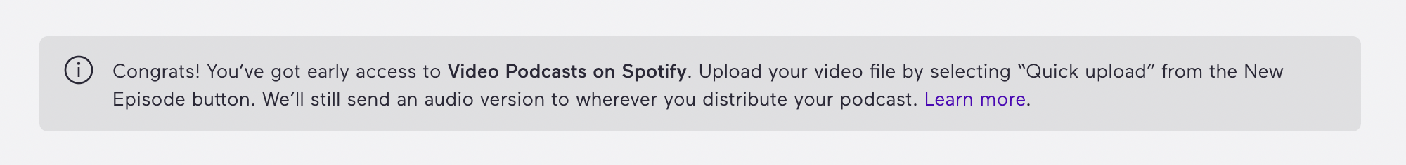 Spotify Video early access notification