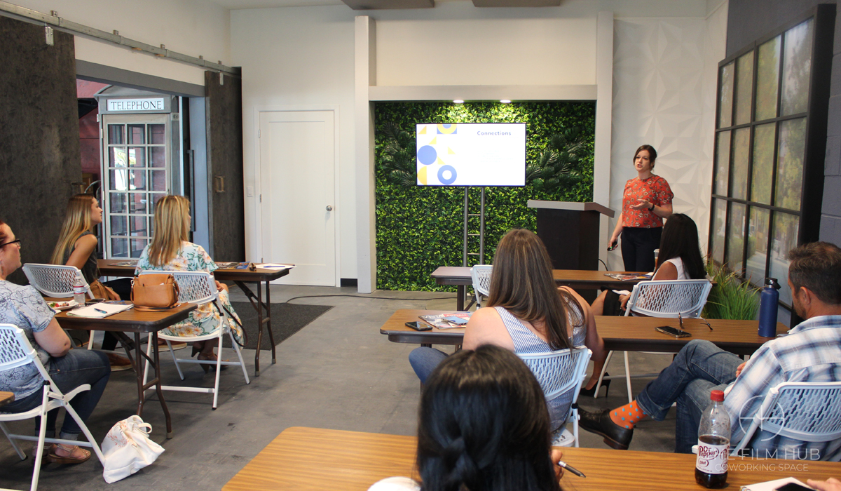 Rachel Beld holding a class at The Film Hub