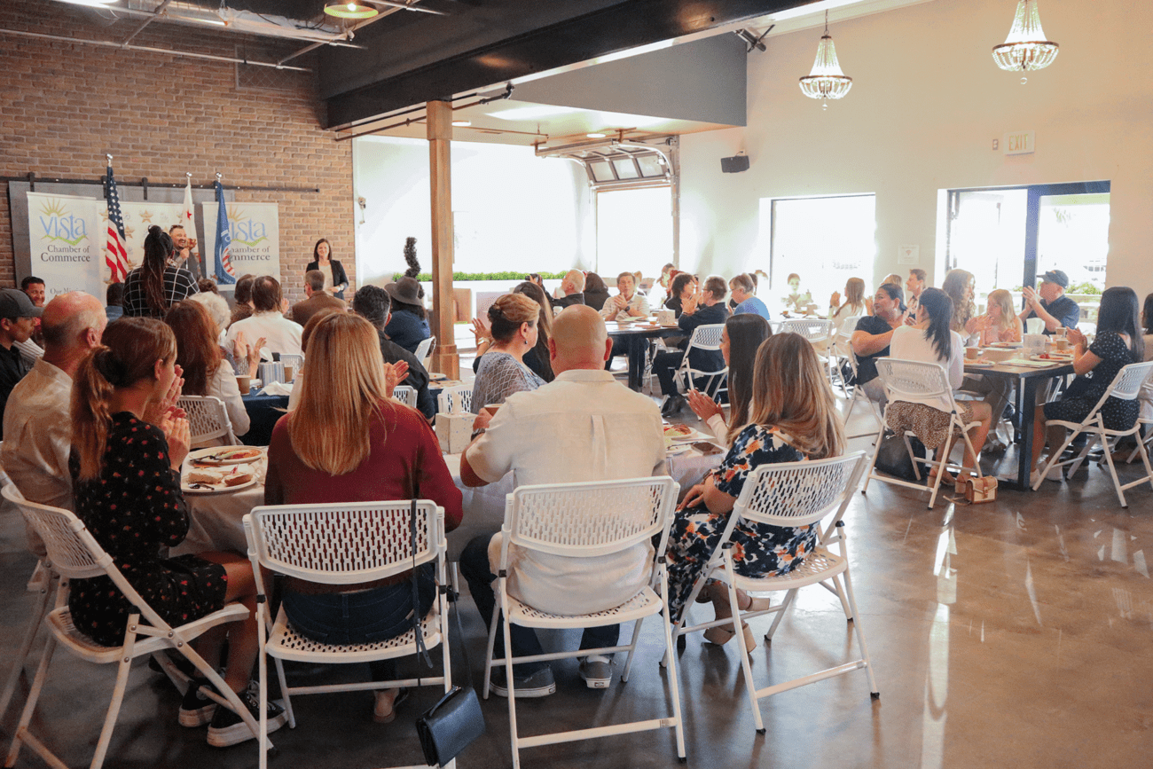 Vista Chamber of Commerce members attending a Chamber event