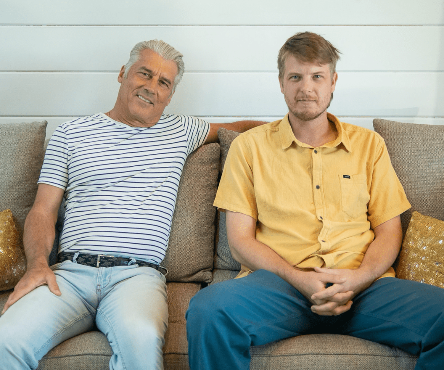 Jim Ellis and Spencer Hord sitting on a couch after the Industry Insights podcast