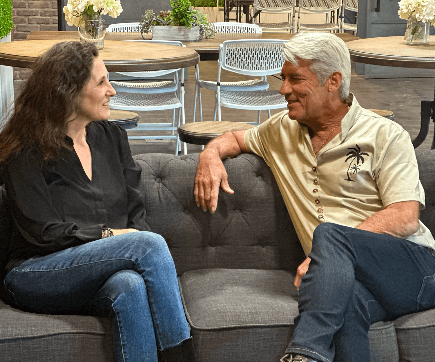 Karin Fittante and Jim Ellis sitting down at The Film Hub